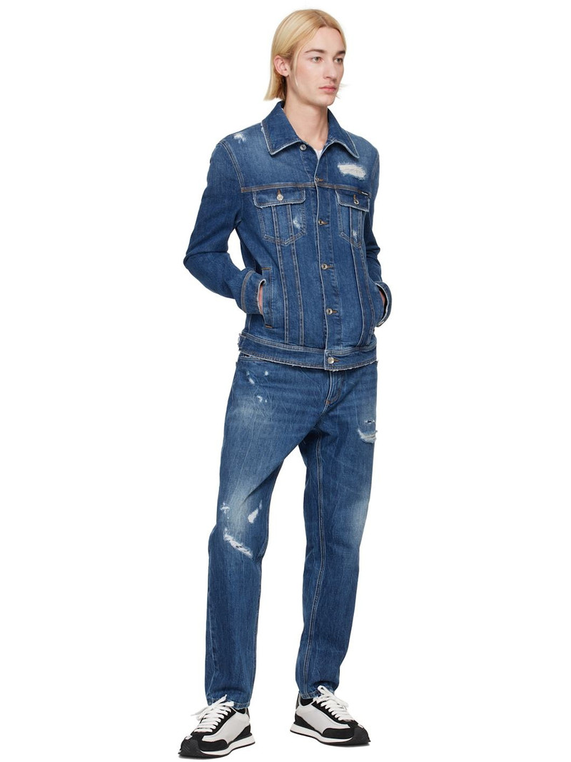 Dolce & Gabbana Blue Stretch Denim Jacket outlook