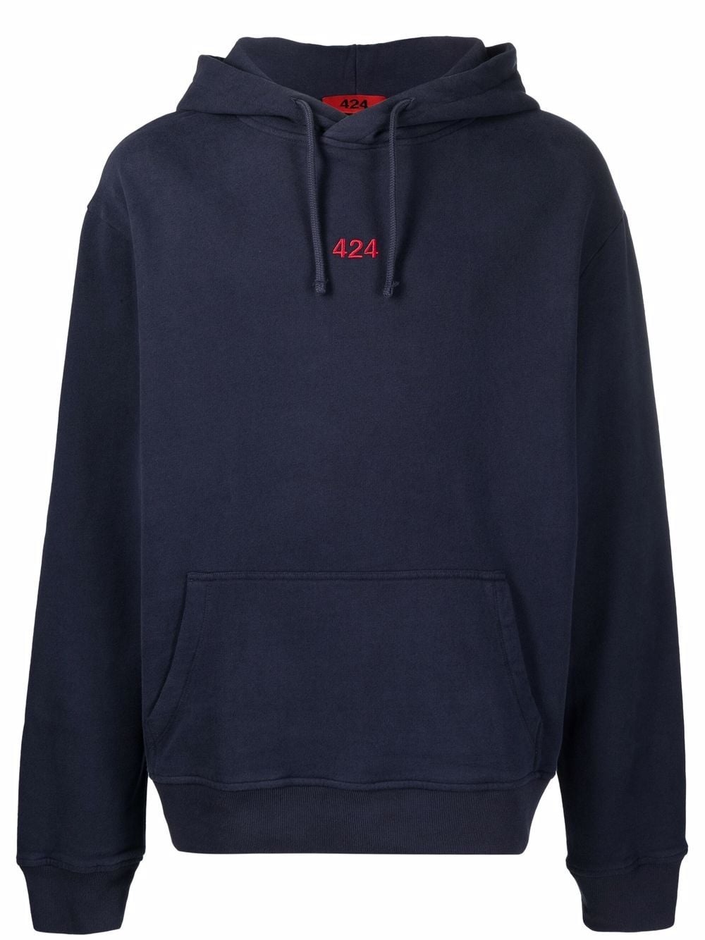 embroidered logo cotton hoodie - 1