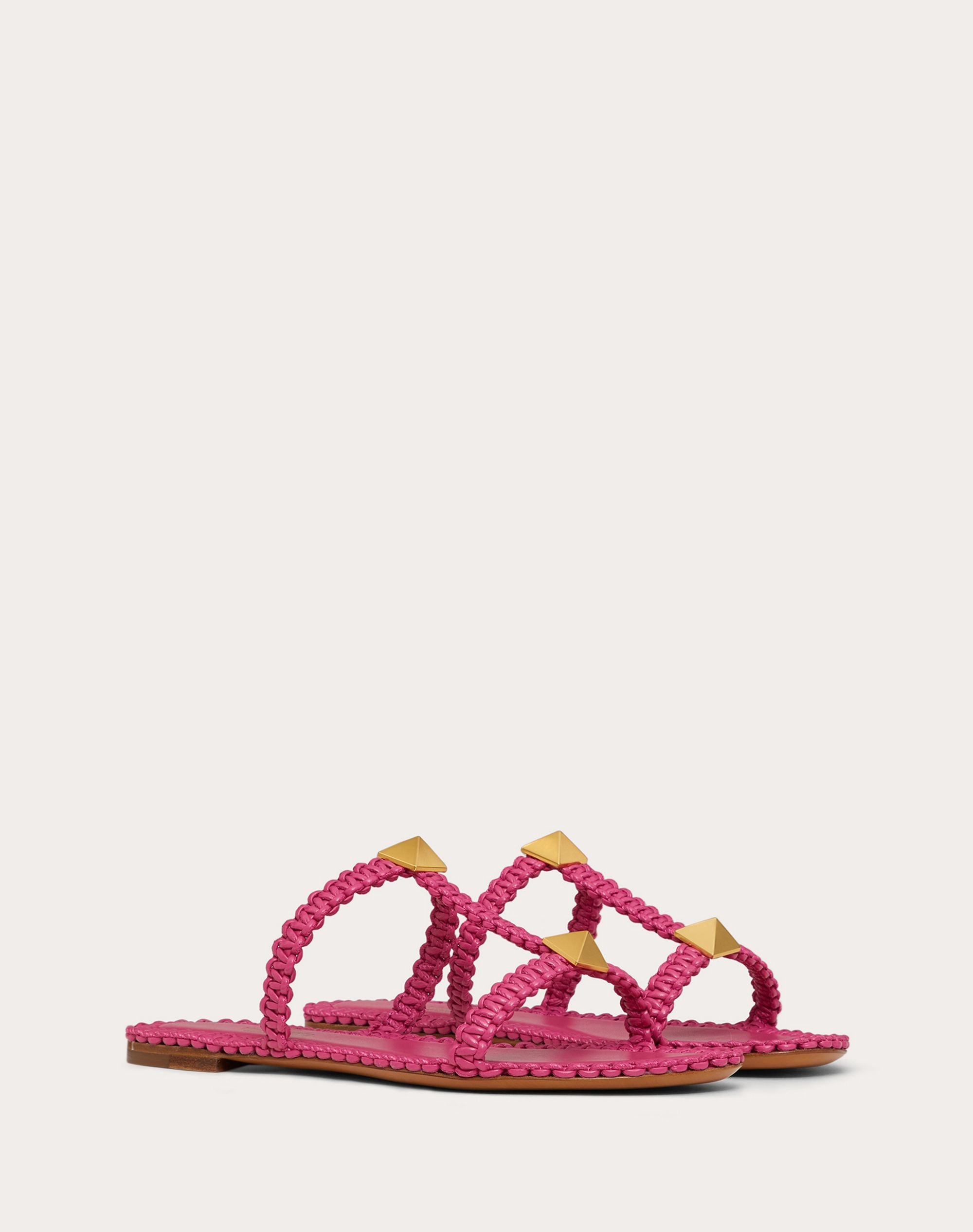 ROMAN STUD FLAT SLIDE SANDAL WITH MACRAMÉ - 2