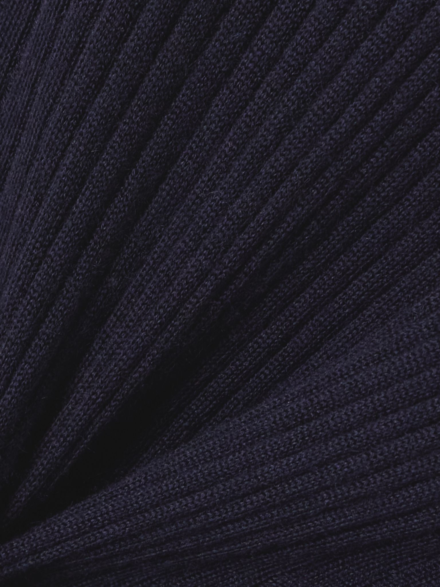Ribbed-knit cashmere and silk-blend sweater Navy - 4
