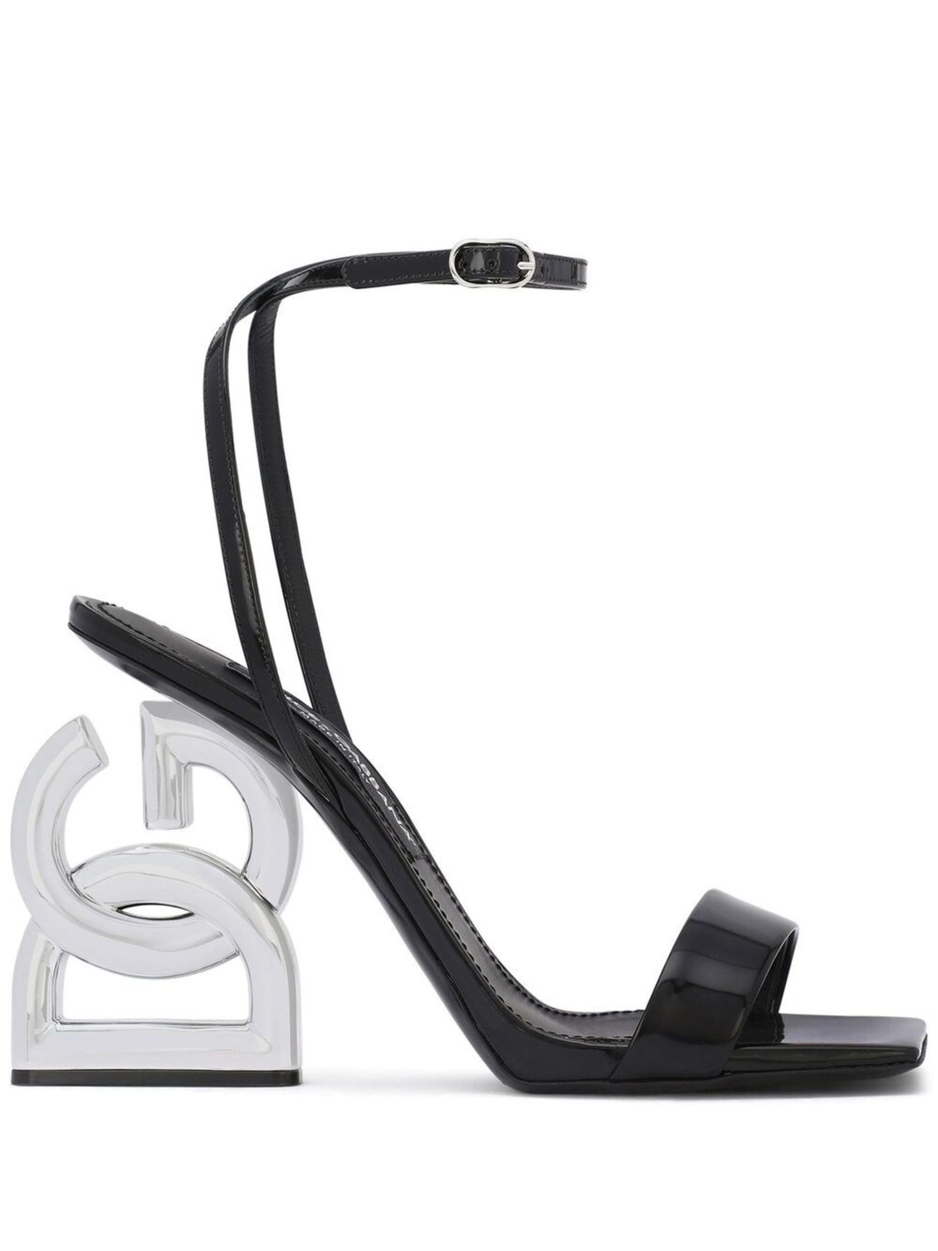 Black Open Toe Sandals - 1