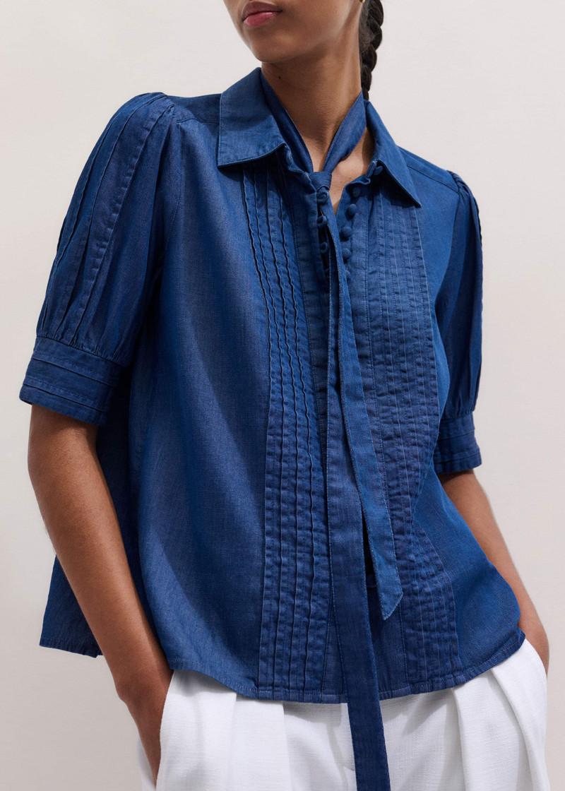 Pintuck Blouse + Tie 3