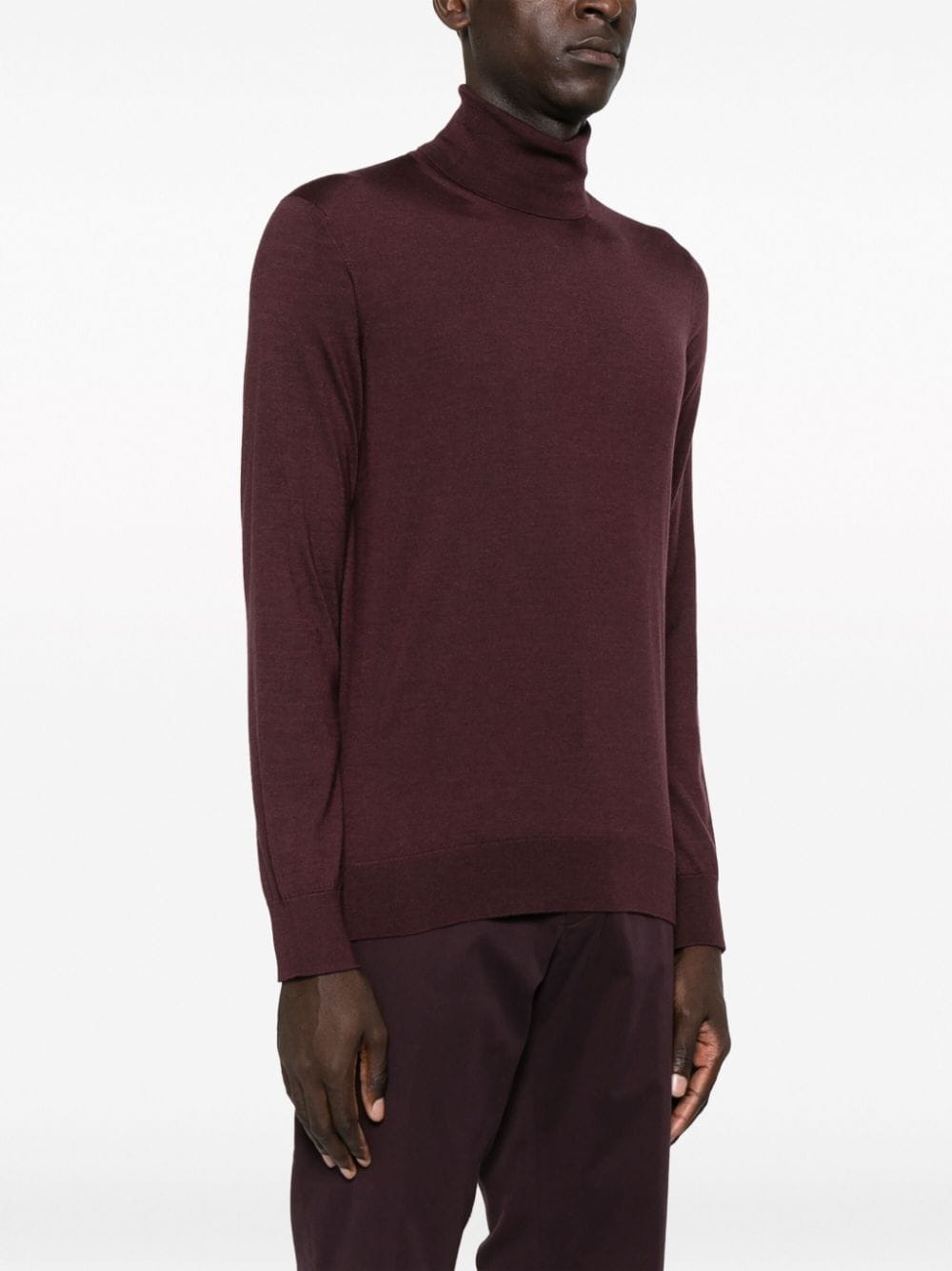 roll-neck fine-knit jumper - 3