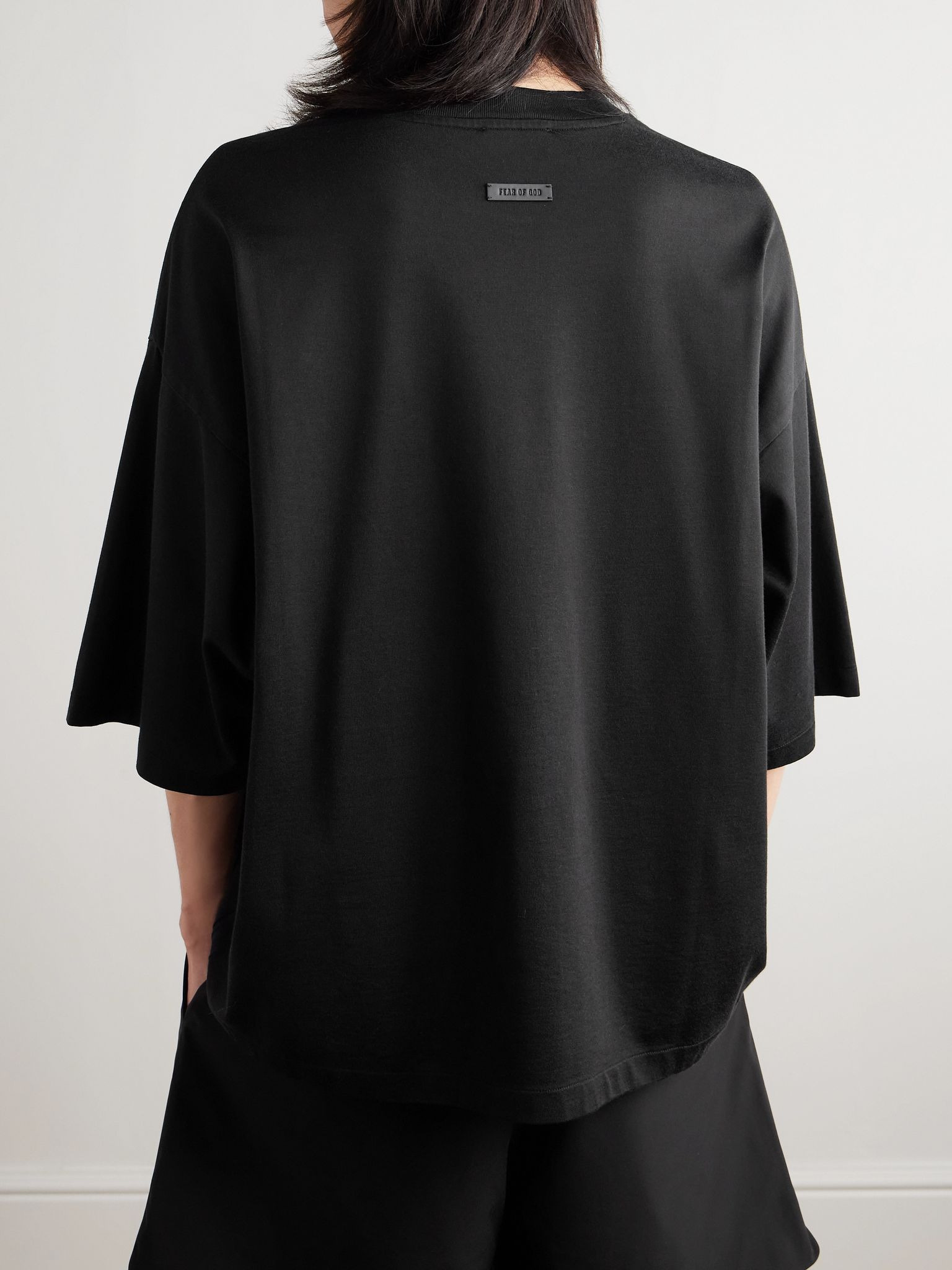 Oversized Cotton-Jersey T-Shirt Black - 3