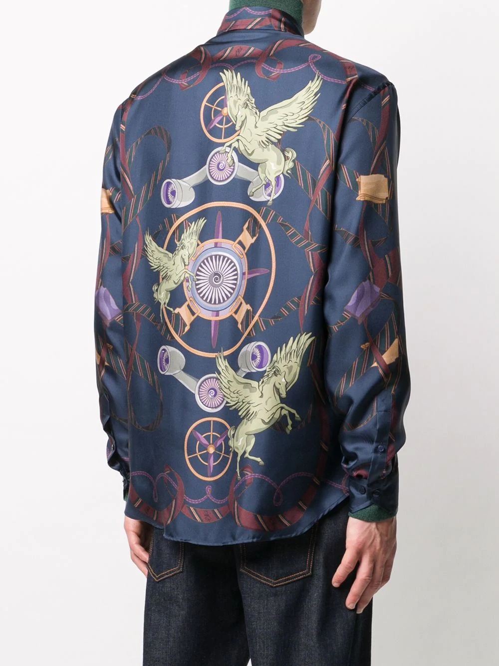 long-sleeved aviation print shirt - 4