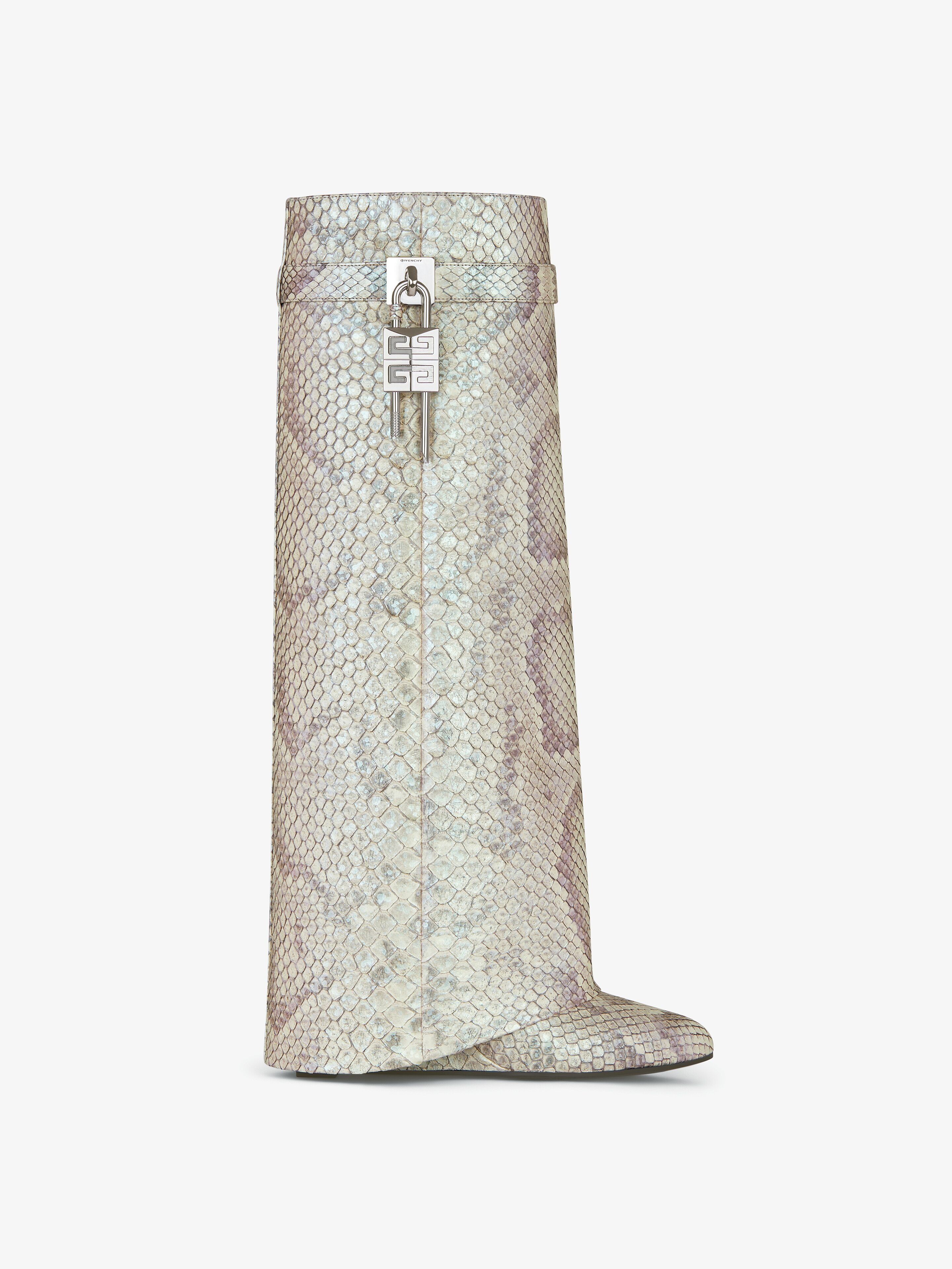 SHARK LOCK BOOTS IN PYTHON WITH PEARL EFFECT - 1