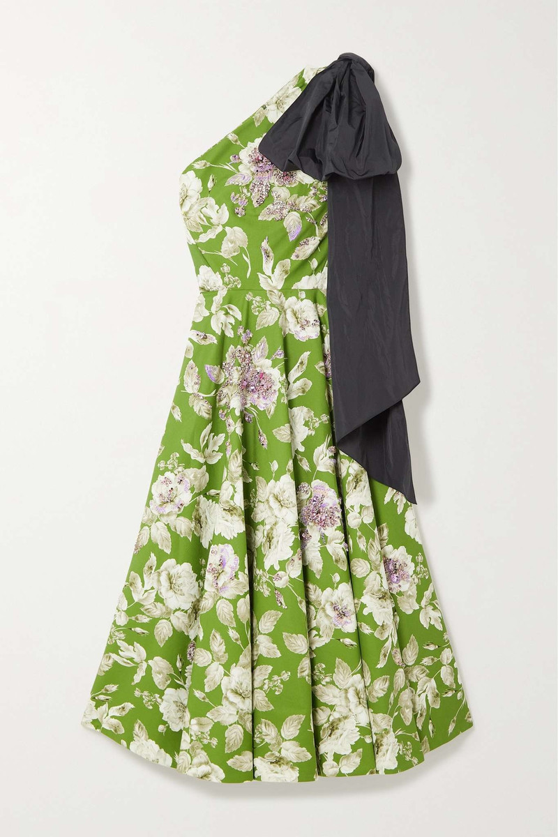 Johanne one-shoulder crystal-embellished cotton-faille gown 1
