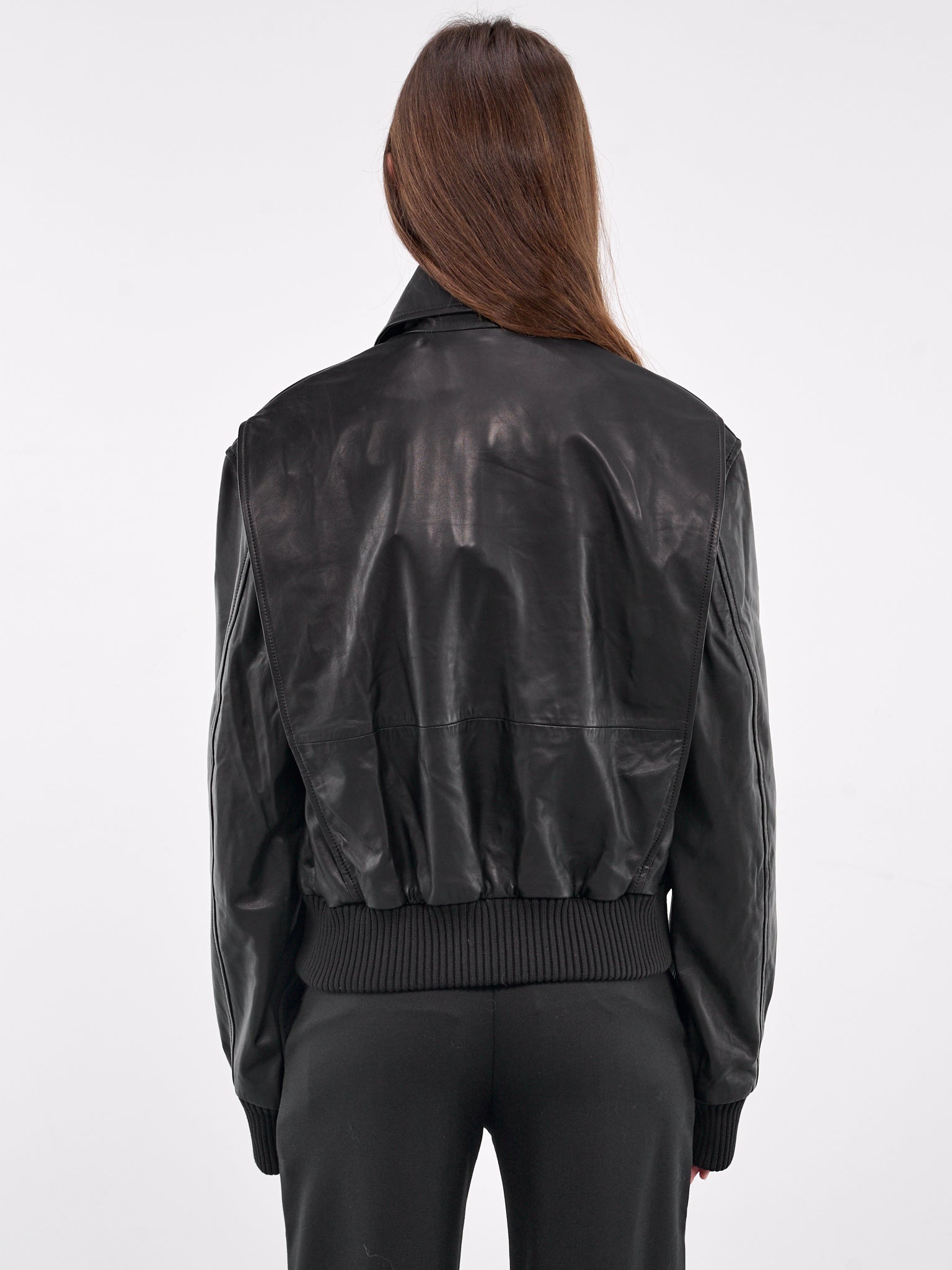 Leather Flight Bomber Jacket - 3