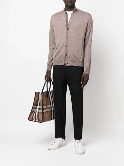 Canali roll-neck wool cardigan outlook