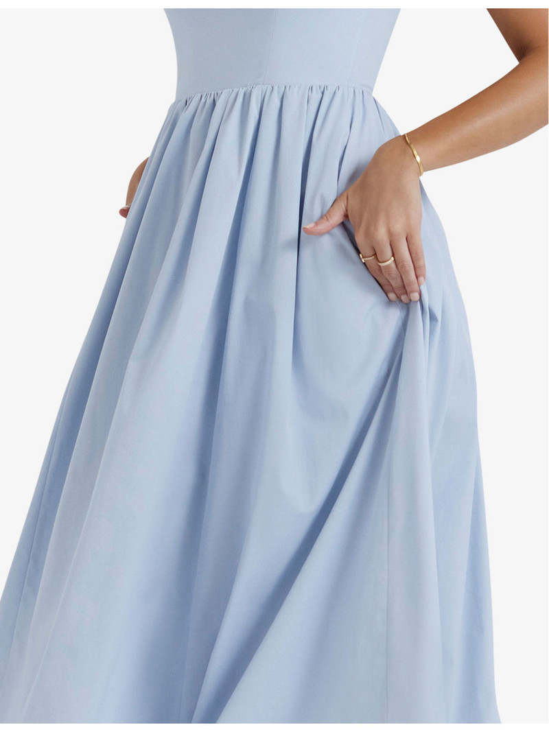Lolita scoop-neck stretch cotton-blend midi dress 5