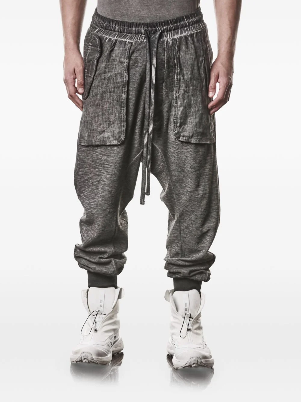 patch pocket track pants - 1
