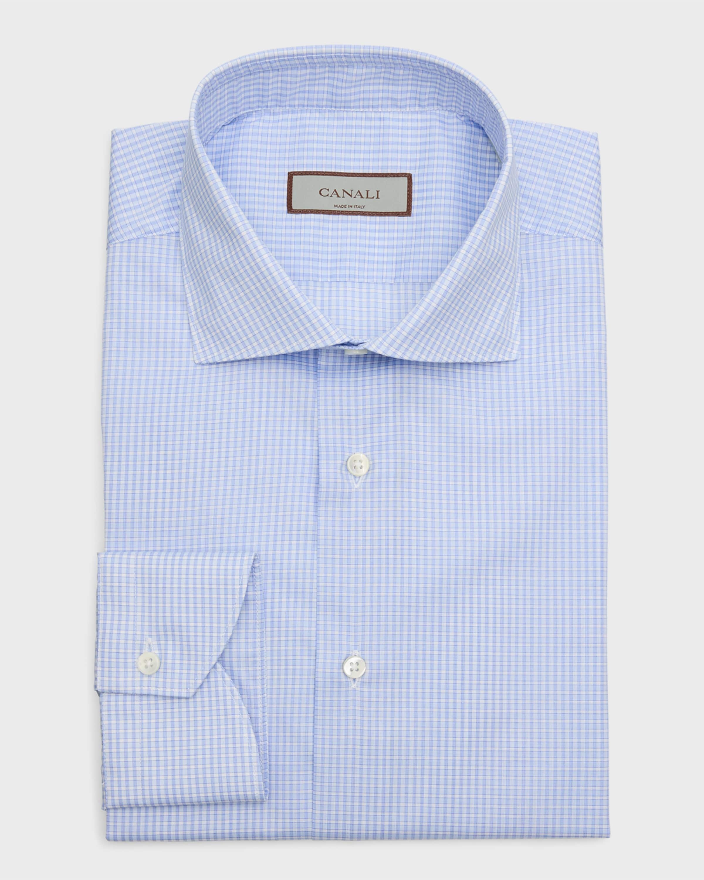 Men's Micro-Check Cotton Dress Shirt - 2
