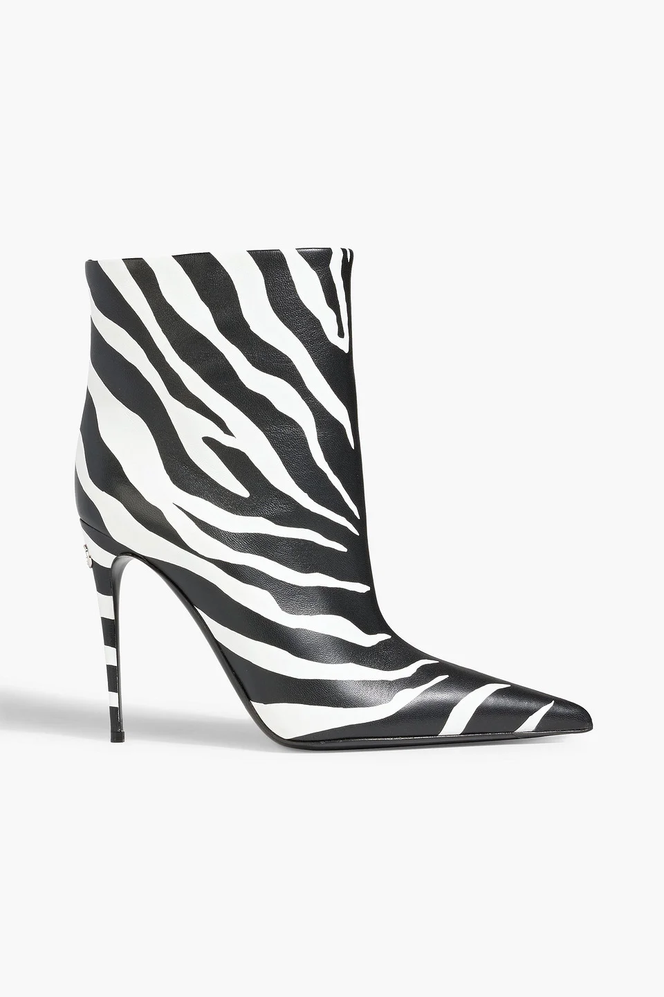Zebra-print leather ankle boots - 1