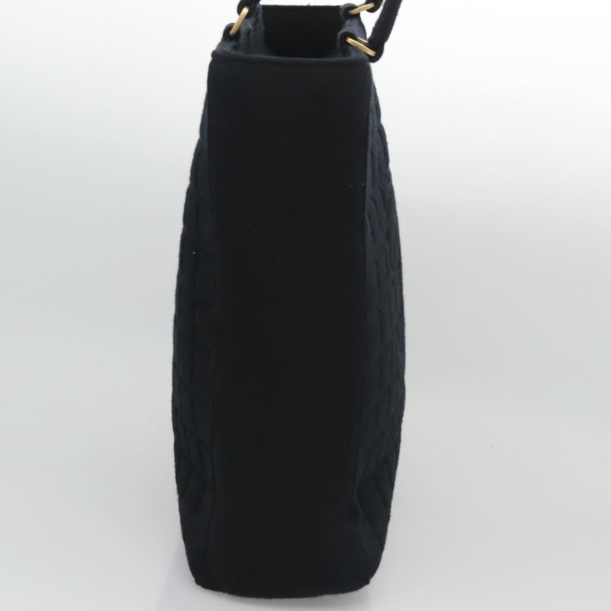 CHANEL Choco Bar Tote Bag Cotton Black CC - 5
