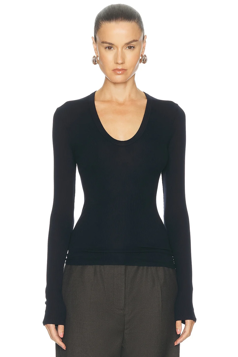 Silk Rib Essential U Top - 1