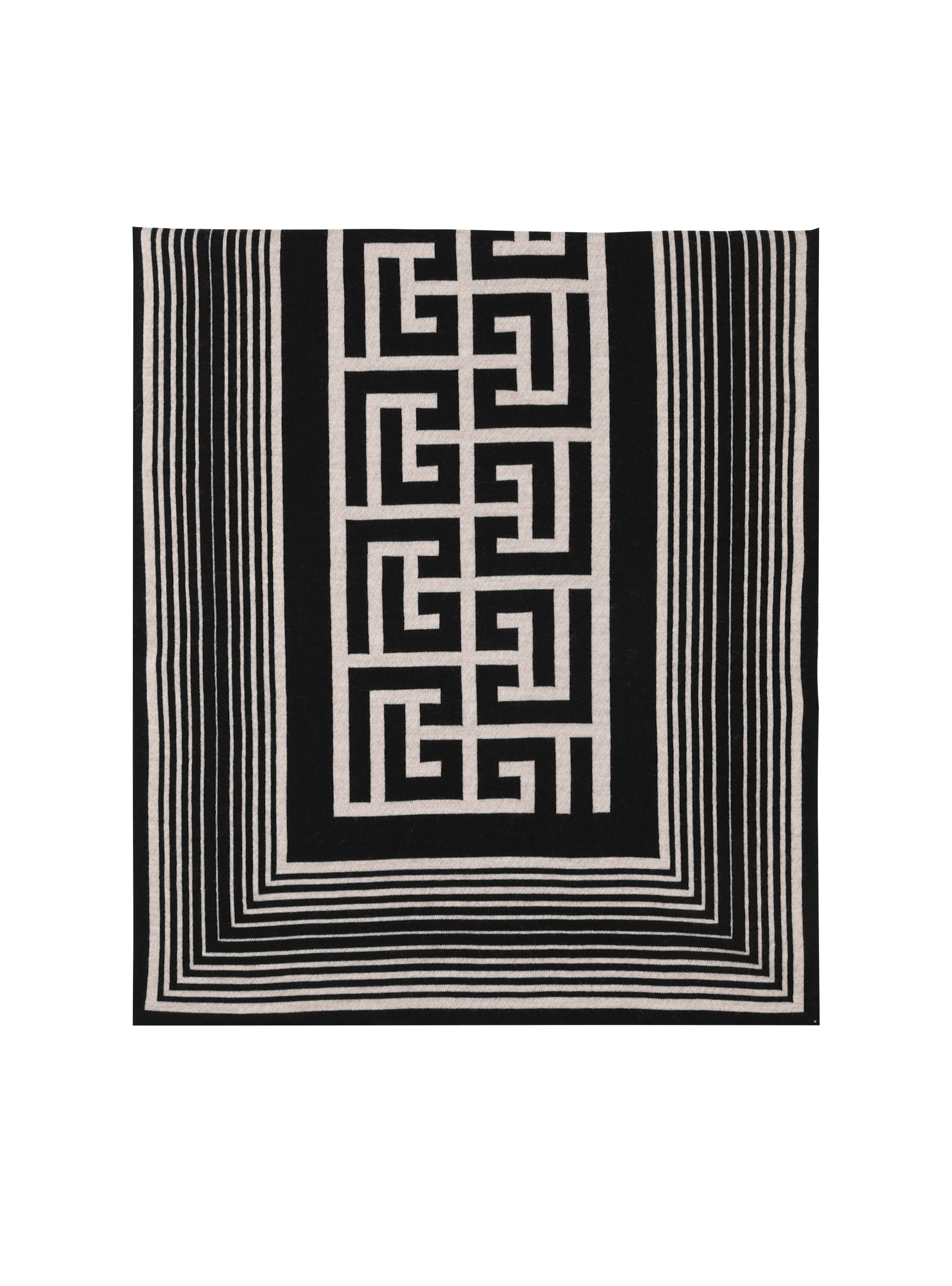 Wool scarf with Balmain monogram pattern - 1