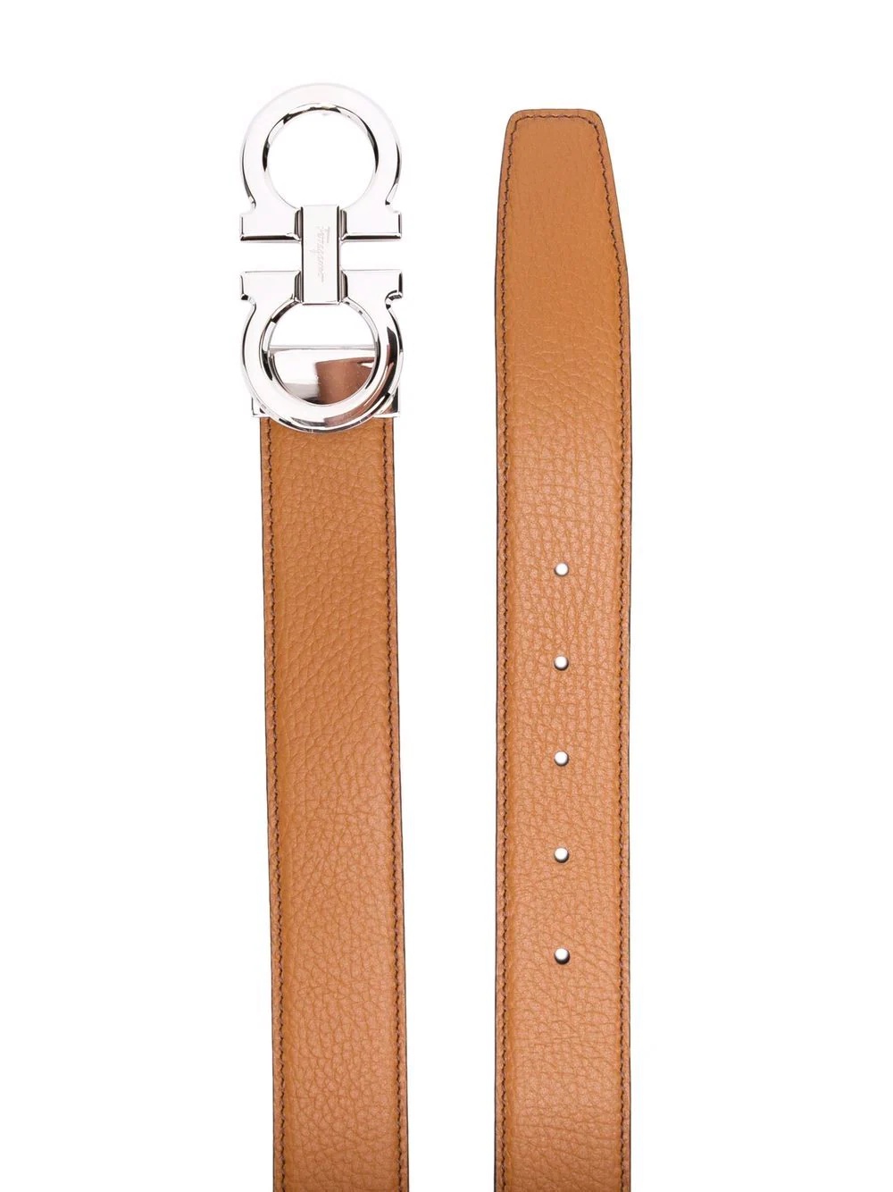 Gancini pebbled leather belt - 2