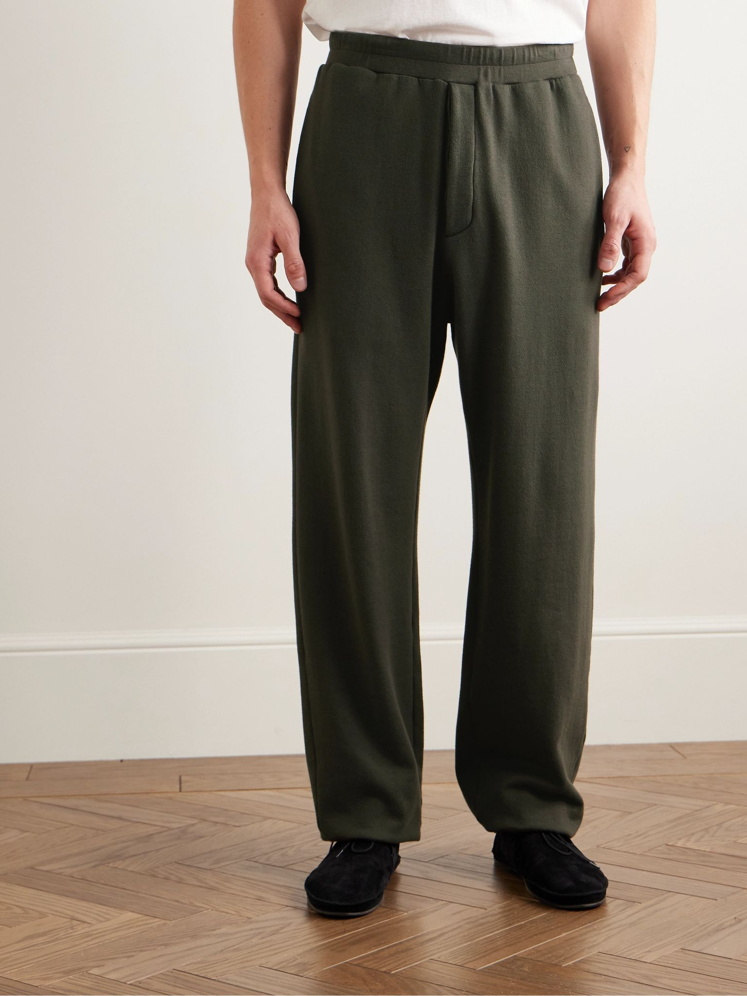 Navo Tapered Cotton and Cashmere-Blend Jersey Sweatpants Dark brown - 3