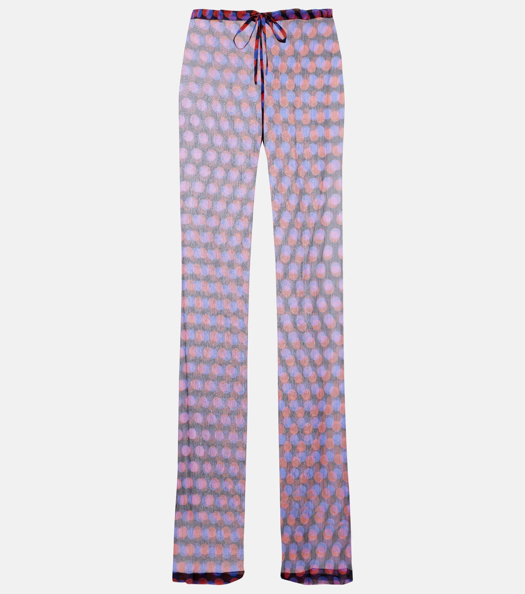 Polka-dot silk straight pants - 1