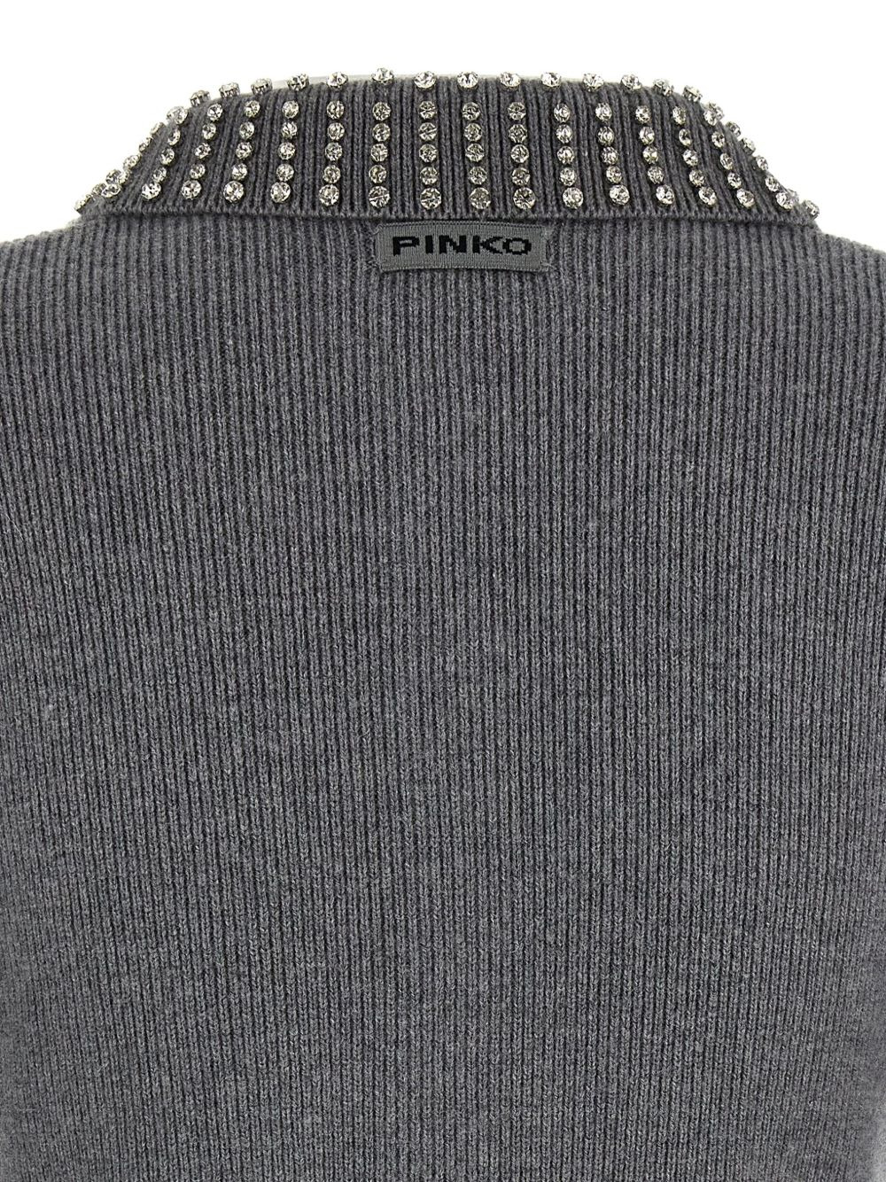 crystal-collar short-sleeve top - 3