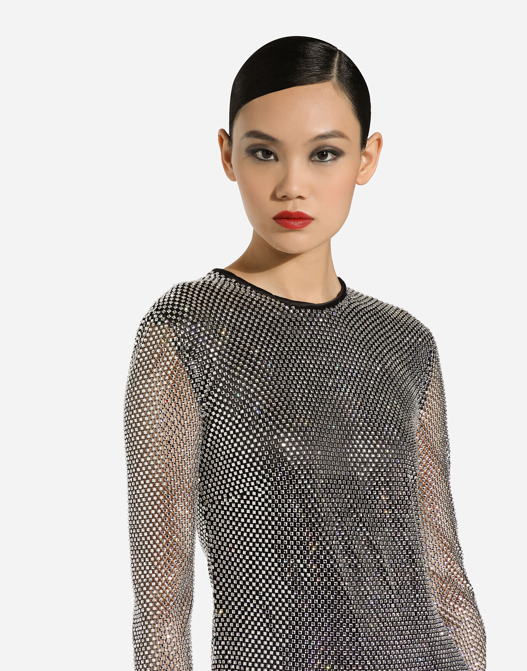 Long crystal mesh dress - 6