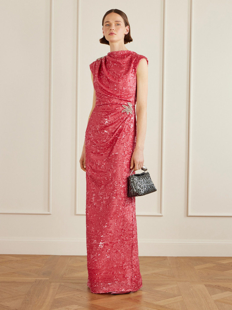 Erdem Draped Sequined Chiffon Gown outlook