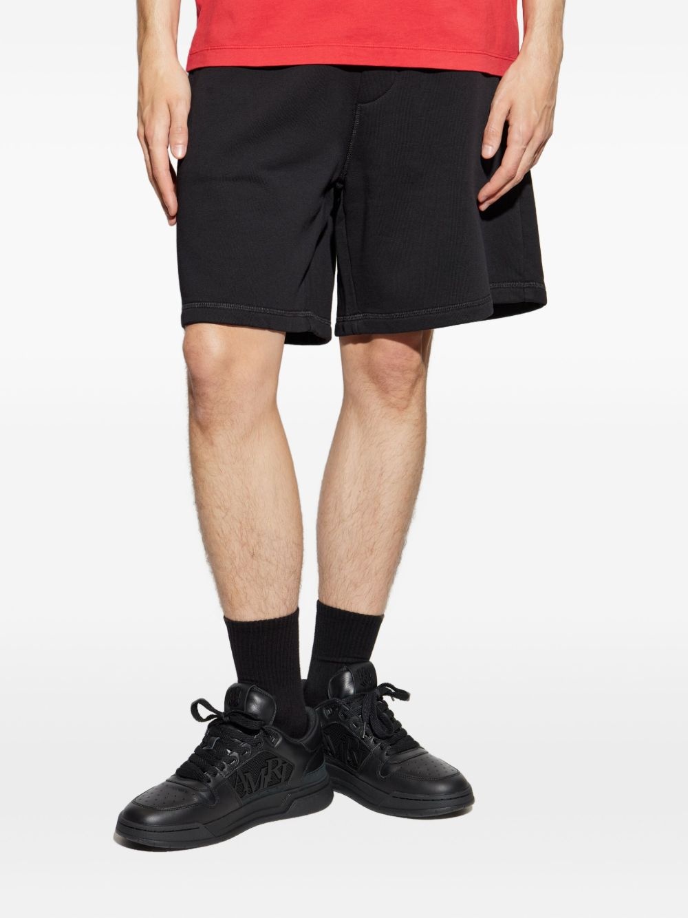 elastic-waistband cotton shorts - 3