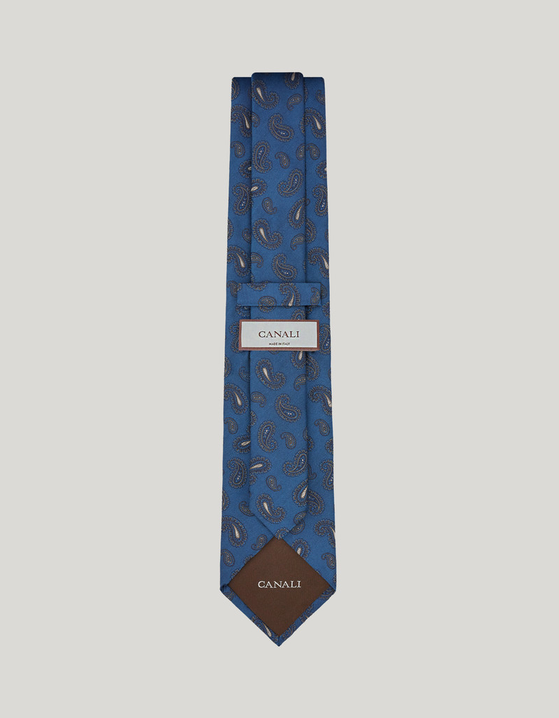 LIGHT BLUE SILK TIE, PAISLEY MOTIF 3
