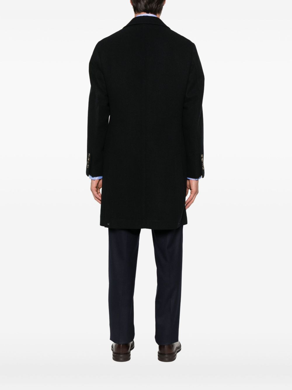button-fastening patch-pocket coat - 4