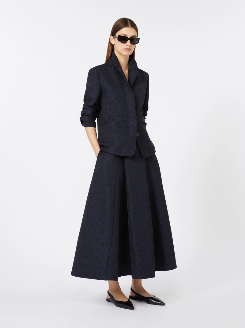 'S Max Mara Single-breasted jacquard floral jacket - MIDNIGHTBLUE outlook