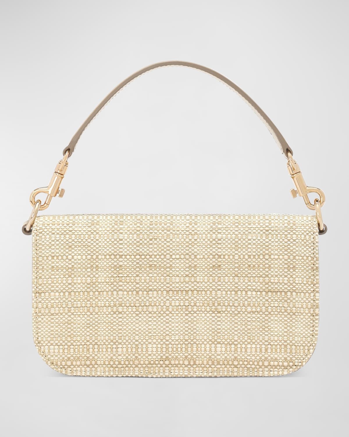 3.5 Logo Flap Raffia Top-Handle Bag - 4