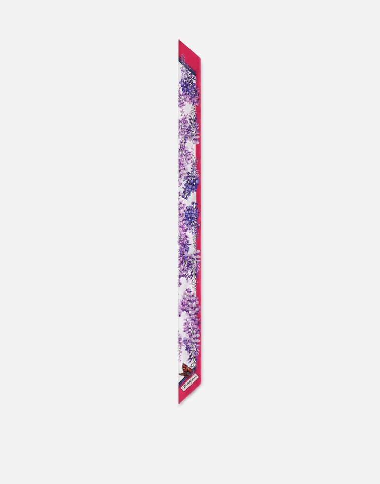 Wisteria-print twill headscarf - 3