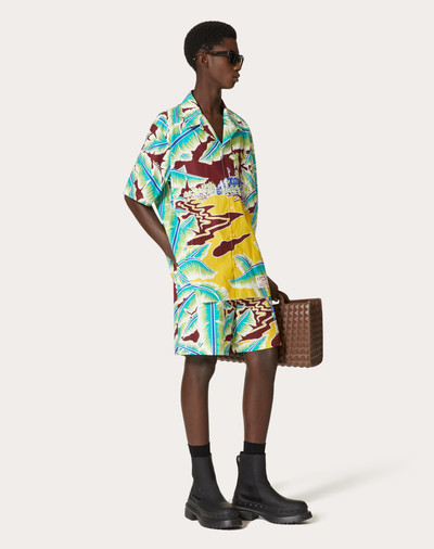 Valentino COTTON BERMUDA SHORTS WITH SURF RIDER PRINT outlook