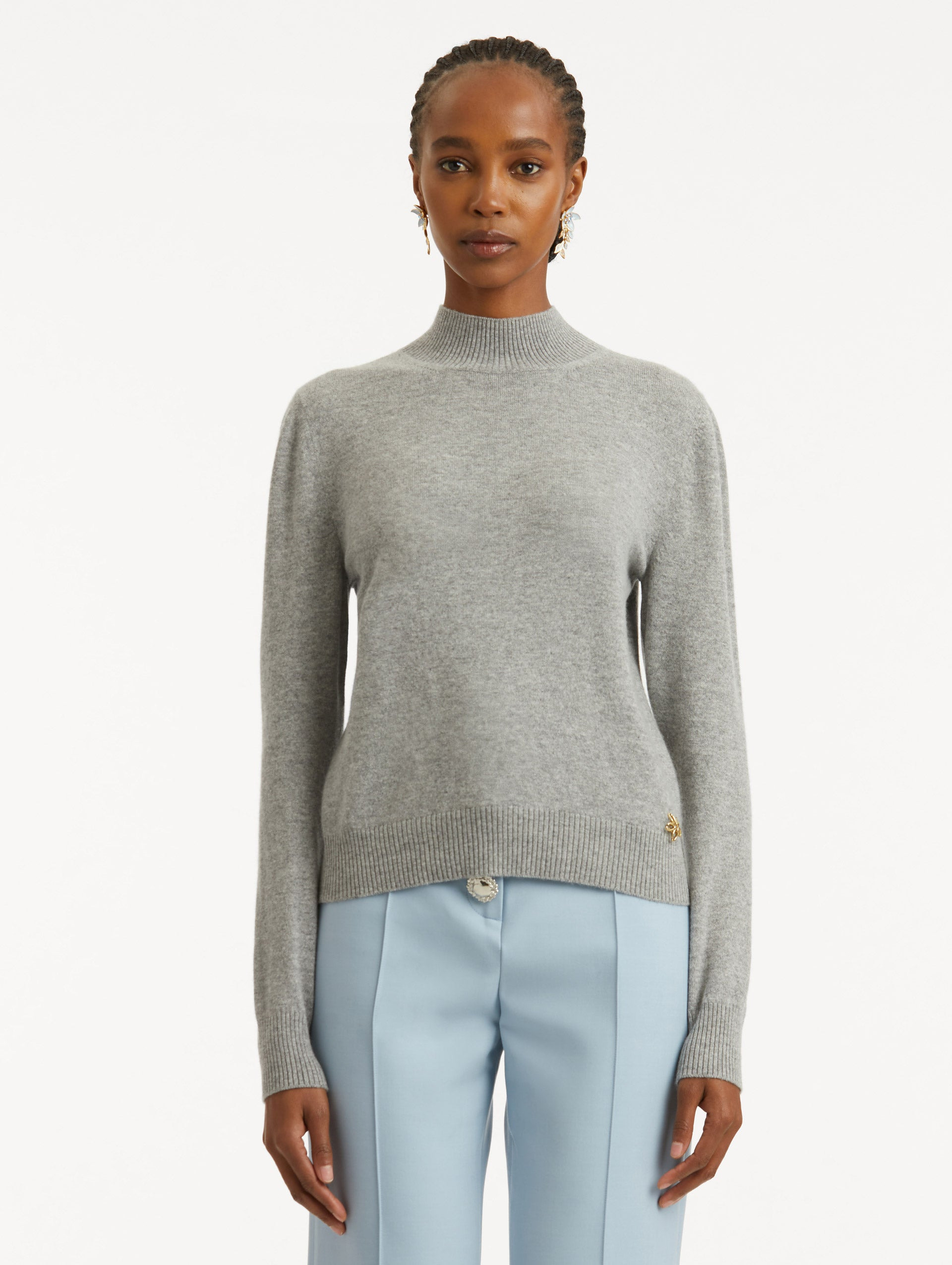 O FLOWER WOOL PULLOVER WITH SCARF - 3