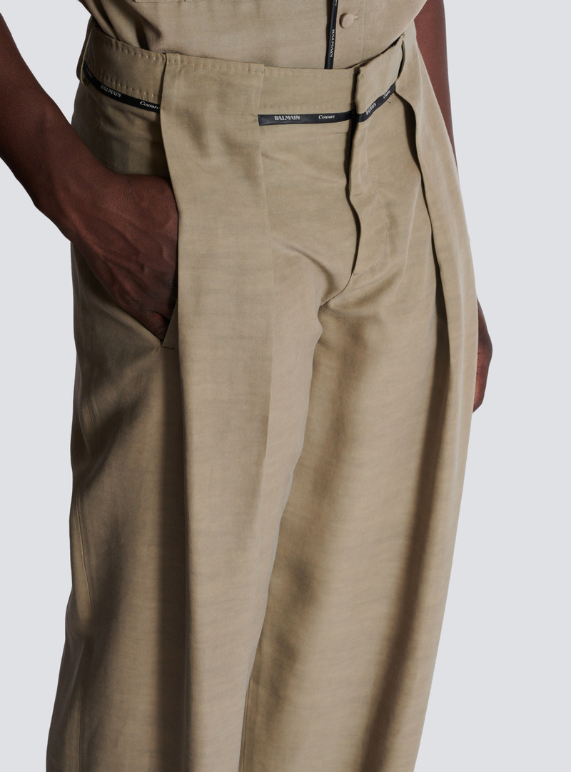 Pleated cupro trousers 7
