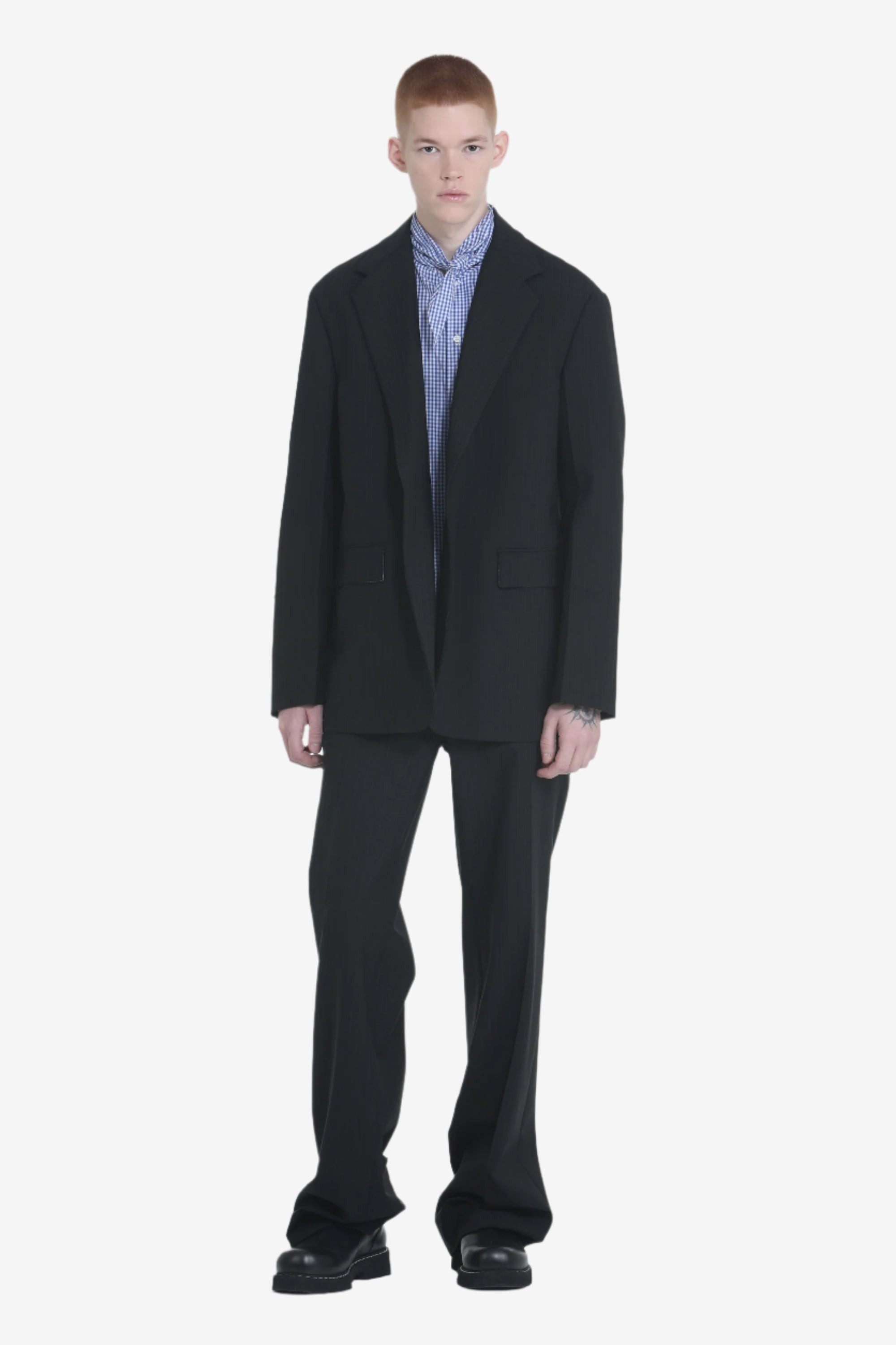 STRAIGHT FIT PINSTRIPED TROUSERS - 2