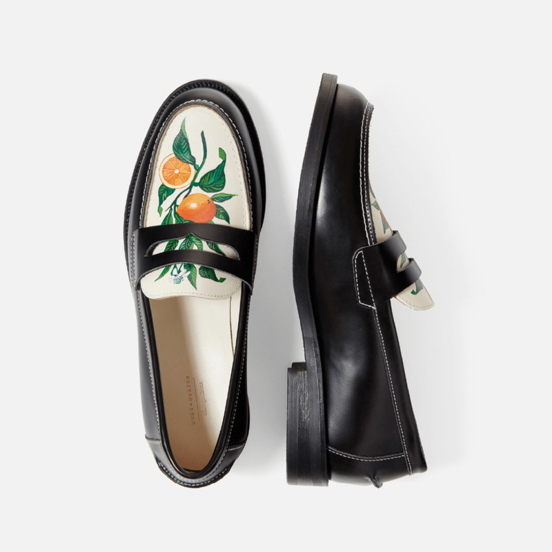 Wilde Hand-Painted Orange Penny Loafer - Women's 5