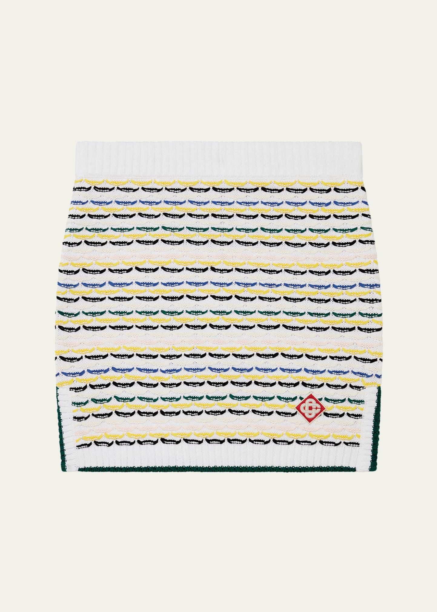 Tuck Stitch Knit Mini Skirt - 1