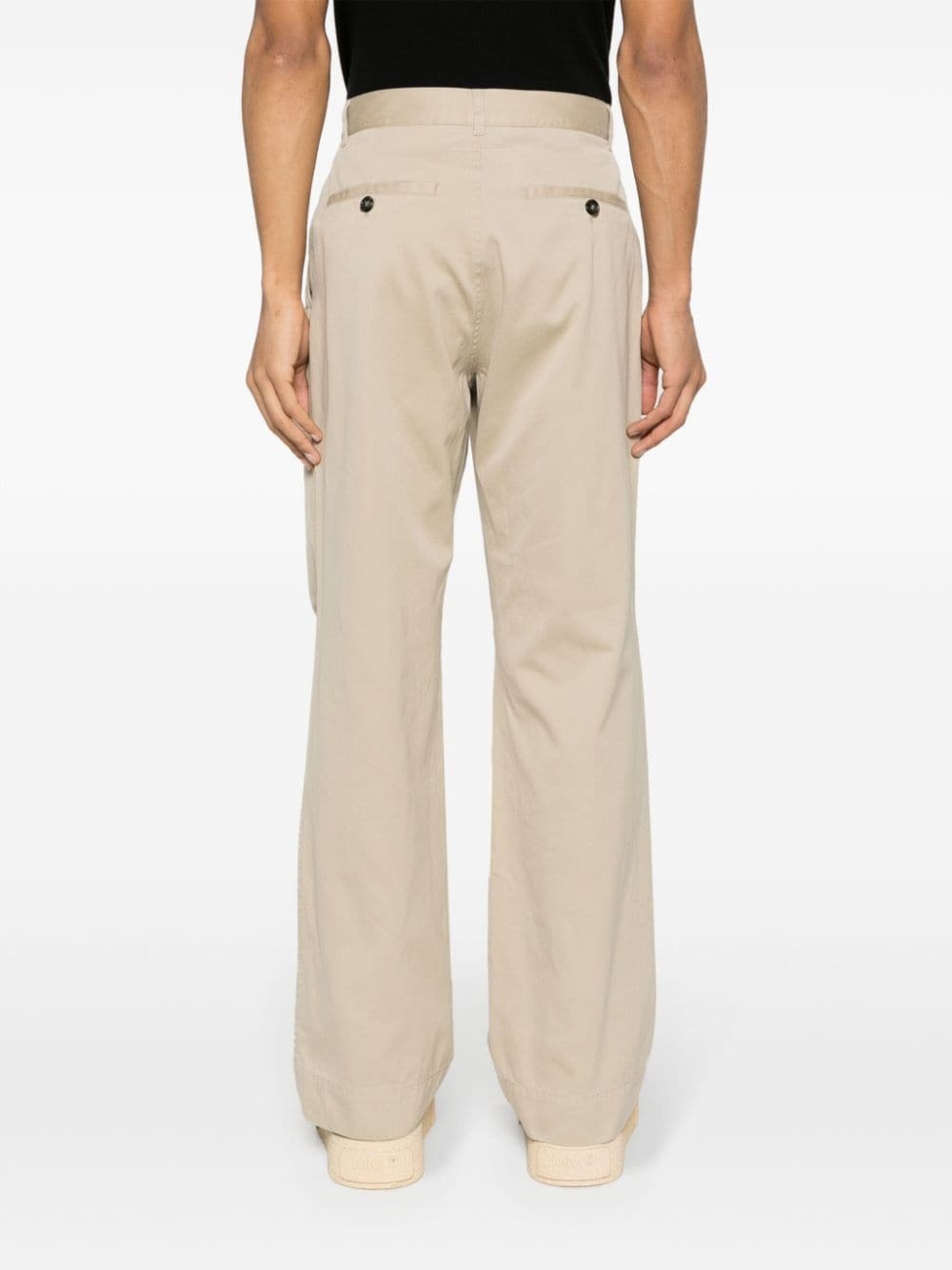 wide-leg twill chino trousers - 4