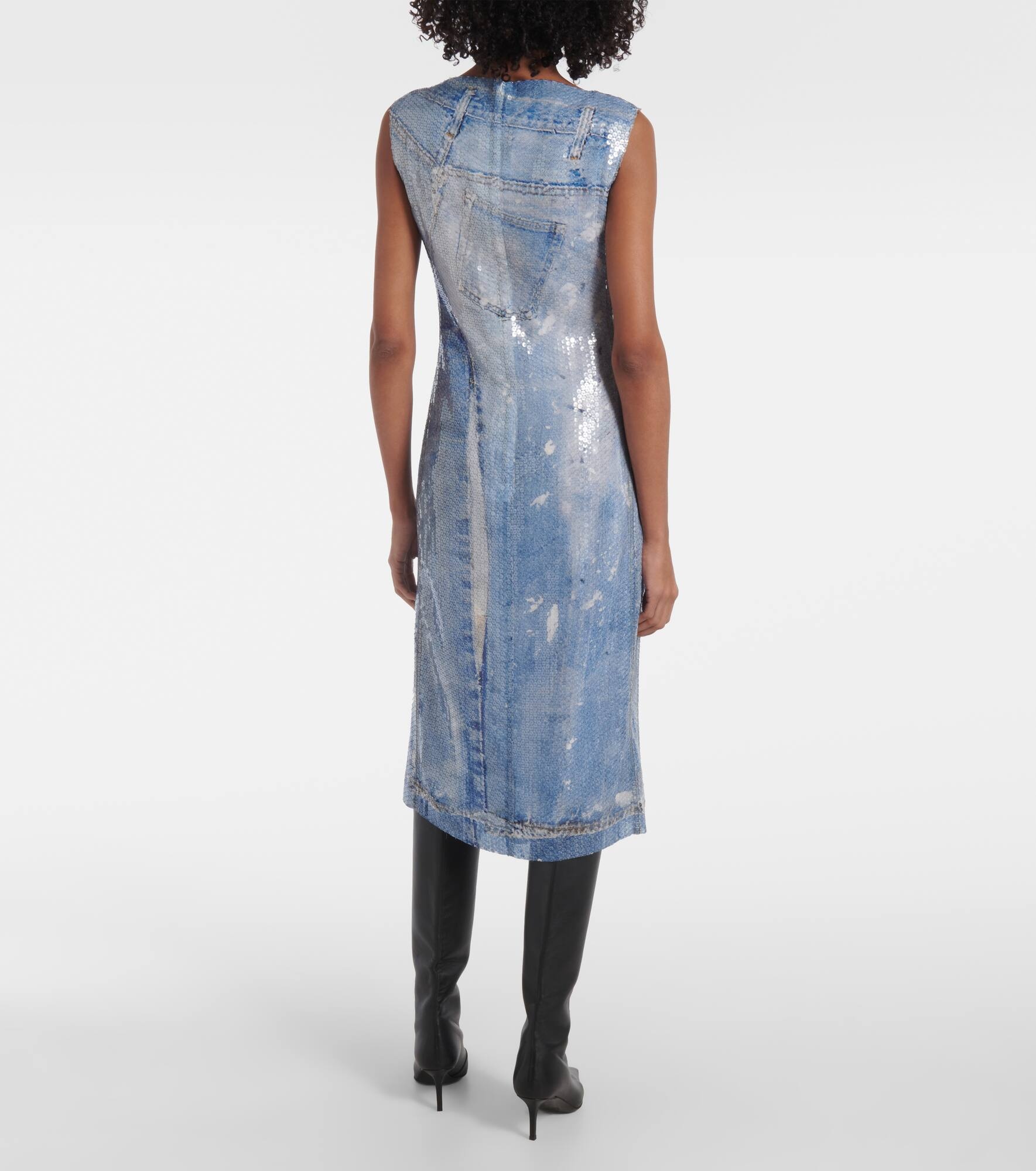 Sequined printed midi dress - 3