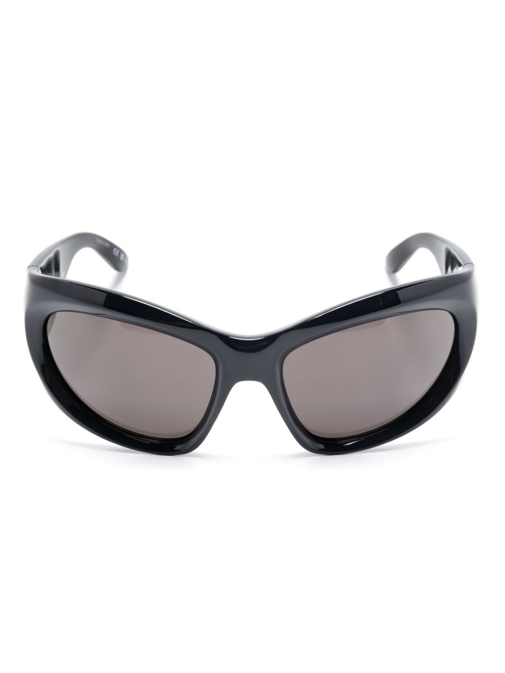 バレンシアガbalenciaga wrap d-frame eyewear BALENCIAGA Wrap D-frame Sunglasses in Black | REVERSIBLE