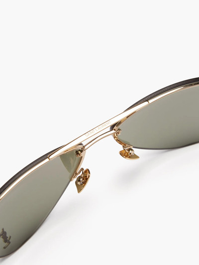 SAINT LAURENT Aviator metal sunglasses outlook