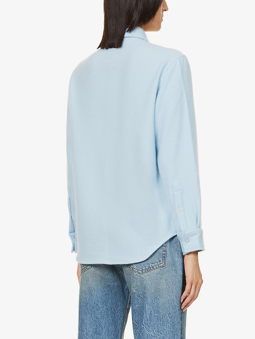Unisex Moonstone relaxed-fit cashmere shirt - 5