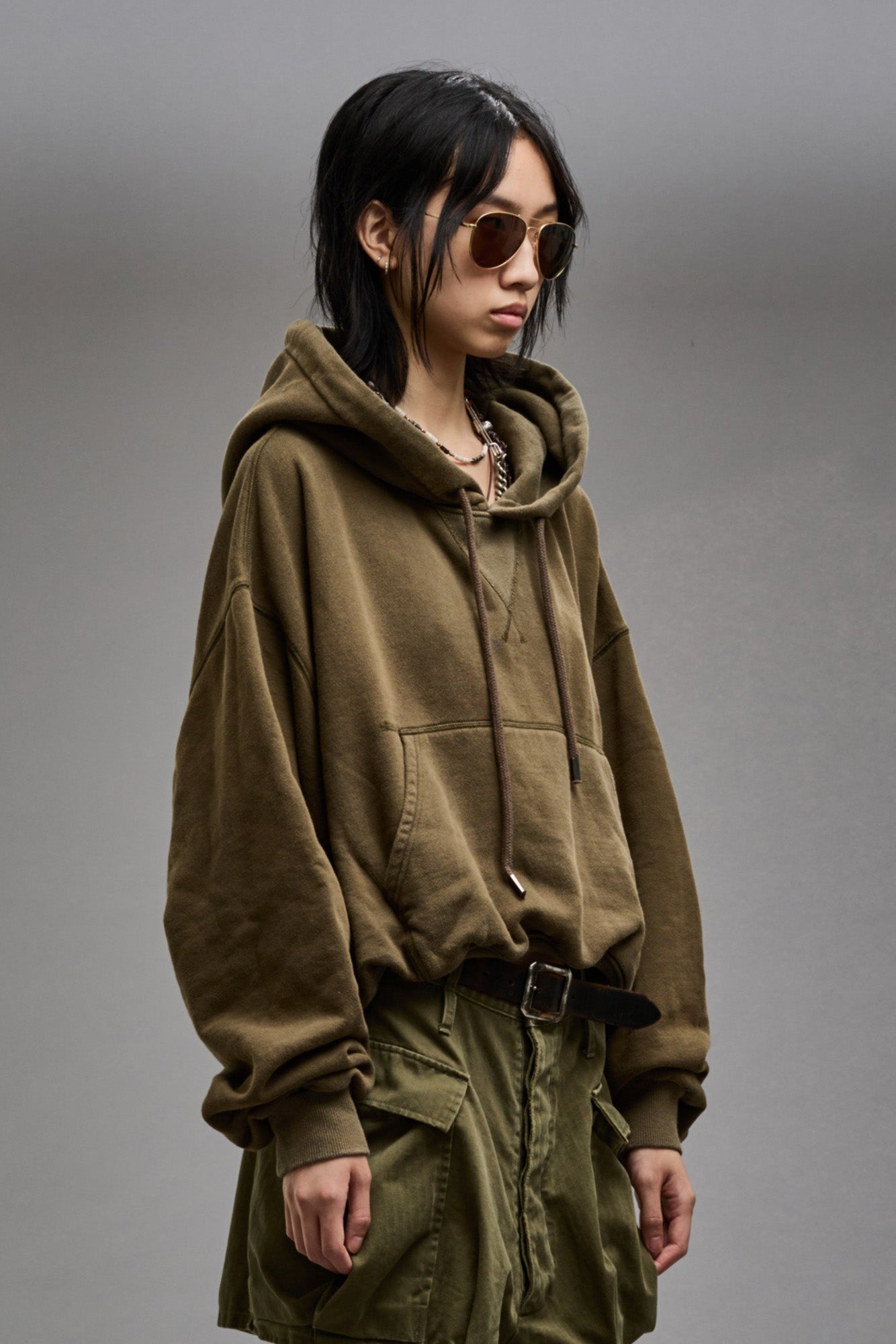 BALLOON POPOVER HOODIE - DARK OLIVE - 5