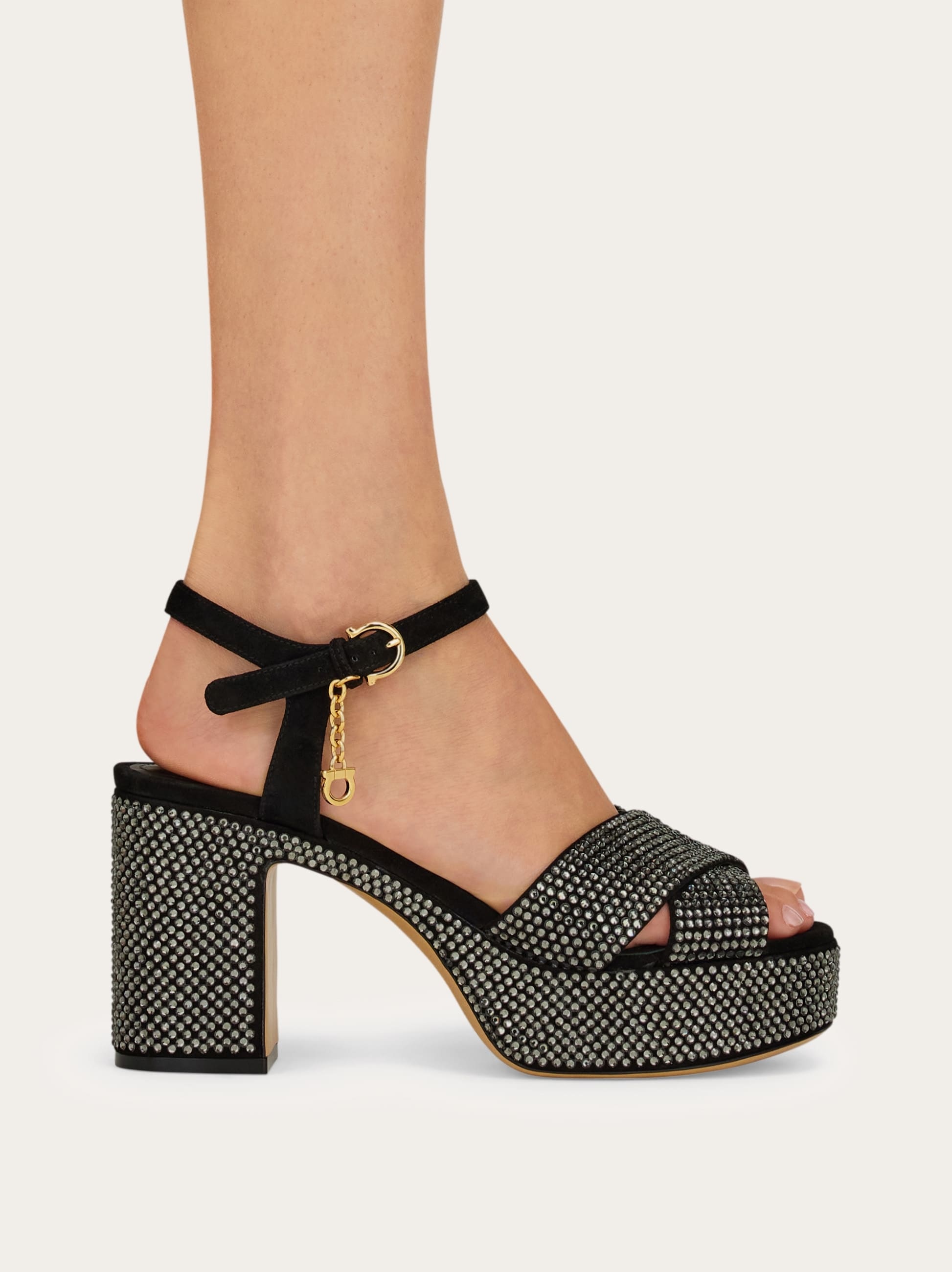 Crystal-embellished platform sandal - 3