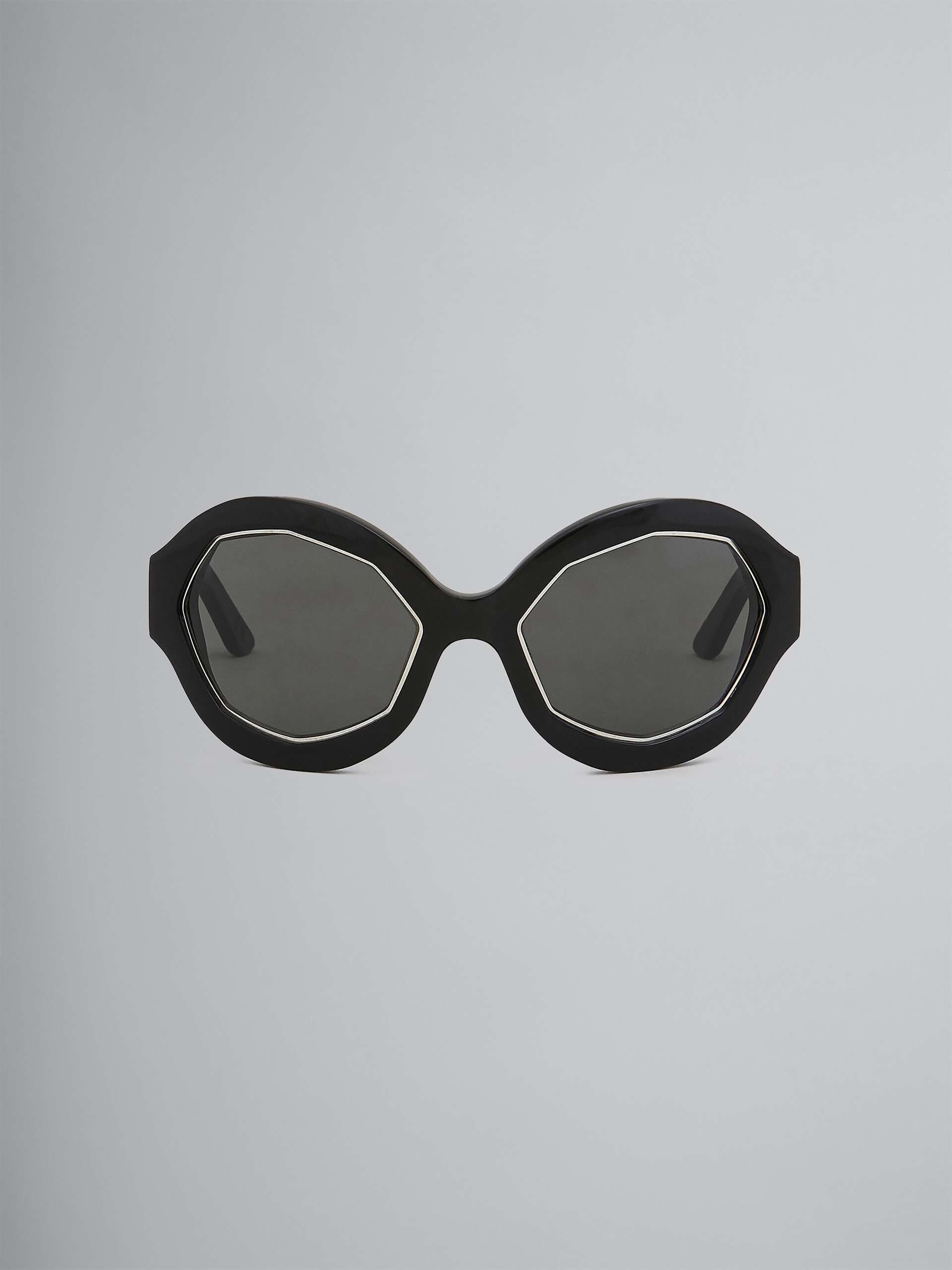 CUMULUS CLOUD BLACK ACETATE AND NYLON SUNGLASSES - 1