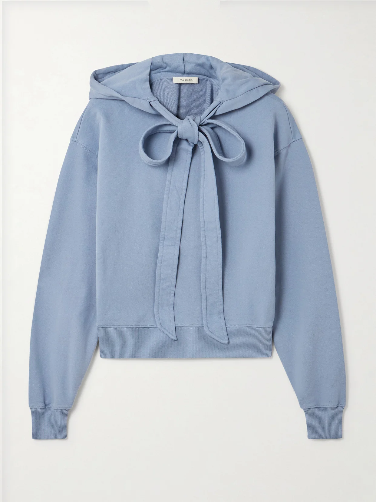 Tie-detailed Cotton-jersey Hoodie - 1