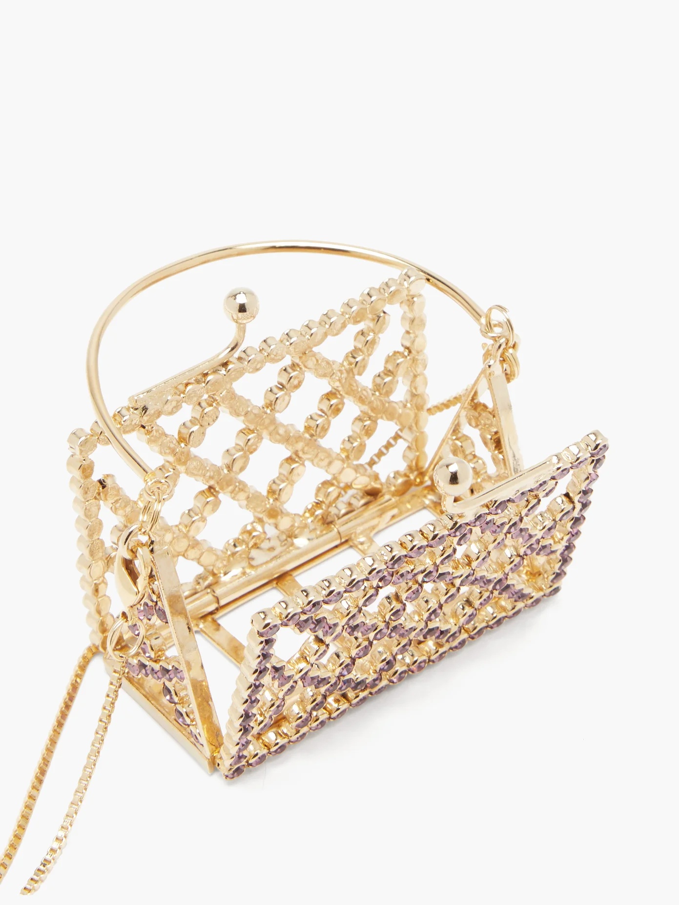 Baby Garofano mini caged crystal cross-body bag - 5