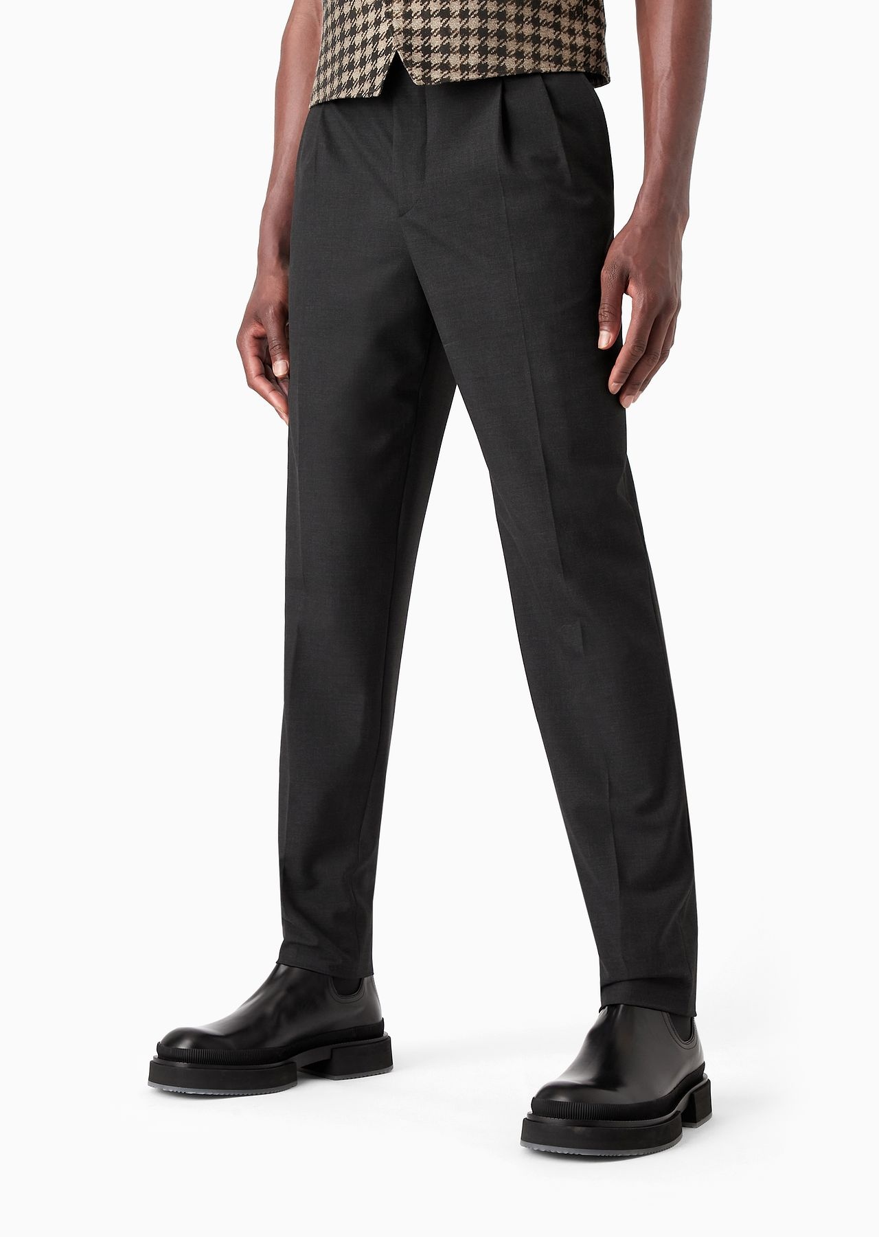 Double-darted trousers in stretch technical canvas - 2