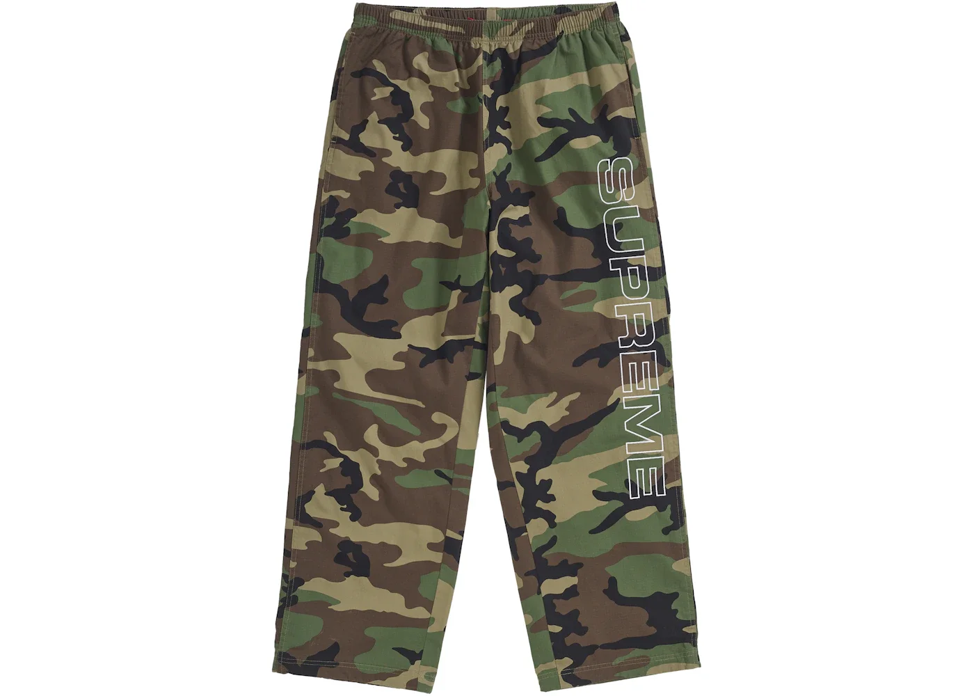 Supreme Spellout Embroidered Ripstop Track Pant Woodland Camo - 1